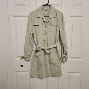 Sundance Womens Beige Belted Trench Coat Size Medium